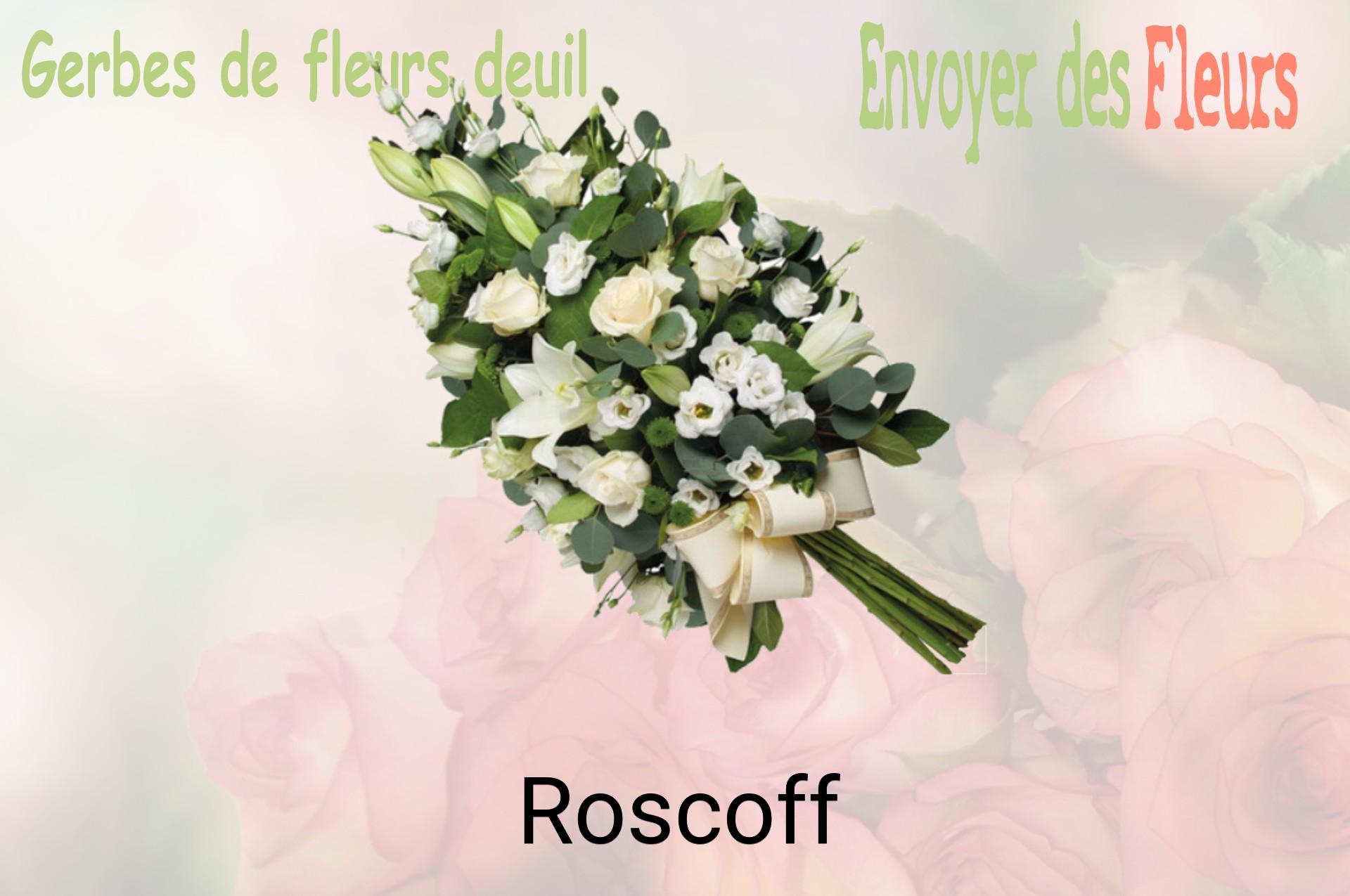 Gerbe de fleurs de deuil livrée à Roscoff